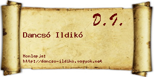 Dancsó Ildikó névjegykártya
